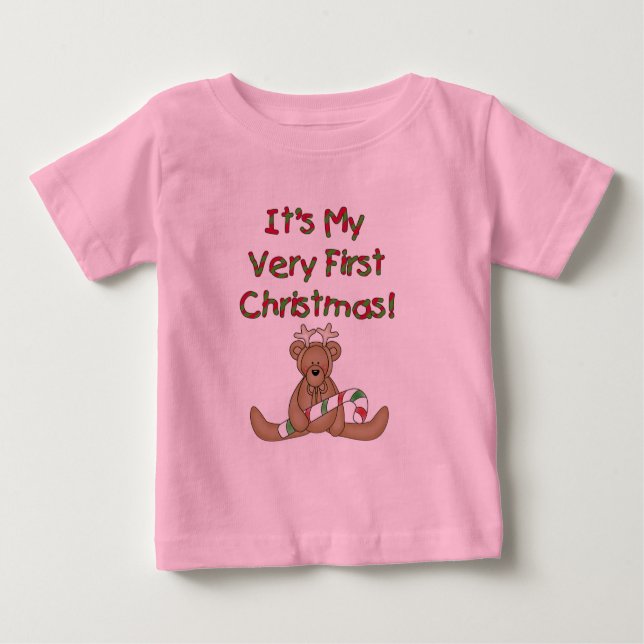 T-shirts Teddy Bear Muito Primeiro Natal (Frente)