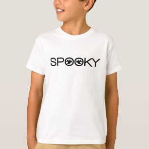 T-shirts Tee da Garota de Halloween Spooky Typografia