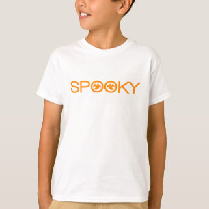 T-shirts Tee da Garota de Halloween Spooky Typografia