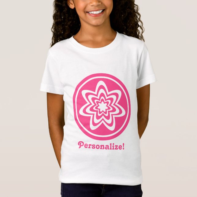 T-shirts Tee da Garota Explosiva Floral, Rosa (Frente)