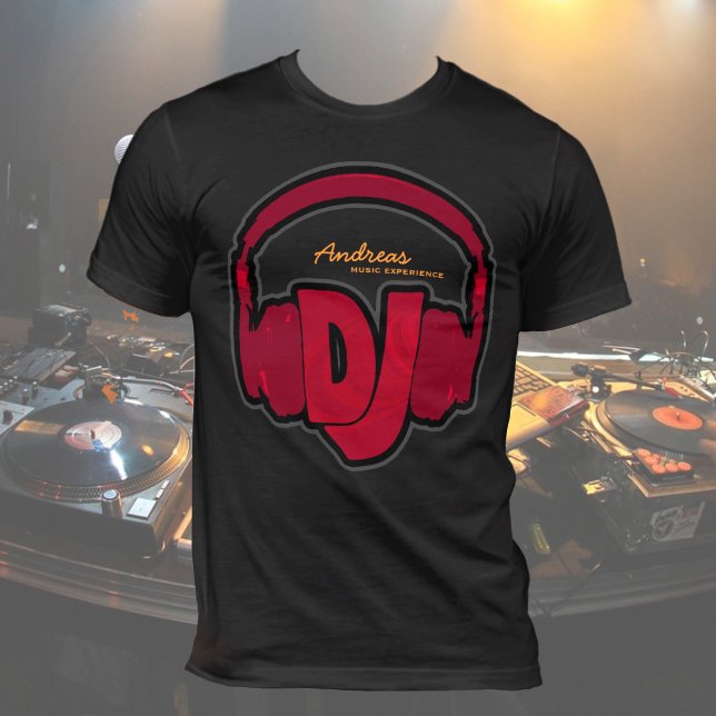 T-shirts Tee DJ Preto Personalizado (Criador carregado)