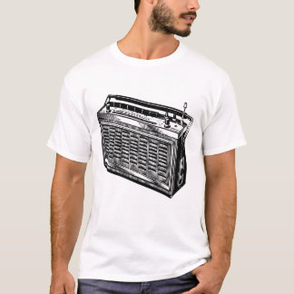 T-shirts Tee do Rádio de Ilustração Retroativa