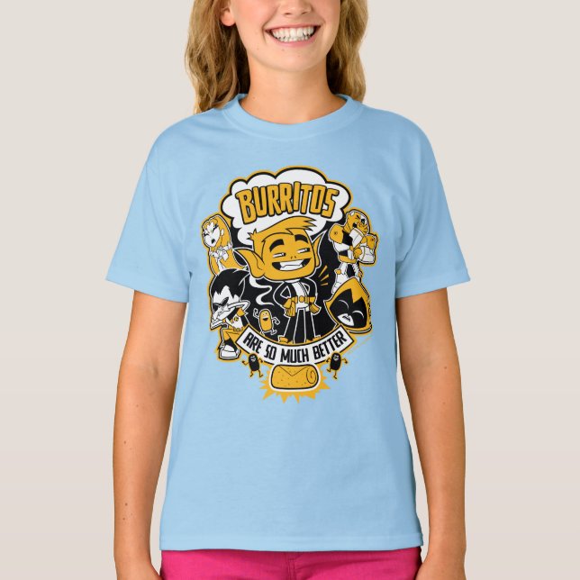 T-shirts Teen Titans Go! | Beast Boy "Burritos São Melhores (Frente)