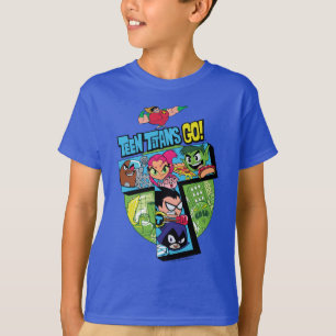 T-shirts Teen Titans Go!   Colagem em Torre de Titãs