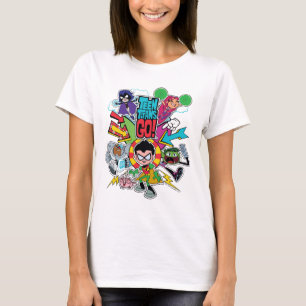 T-shirts Teen Titans Go! Gráfico de Seta de Equipe
