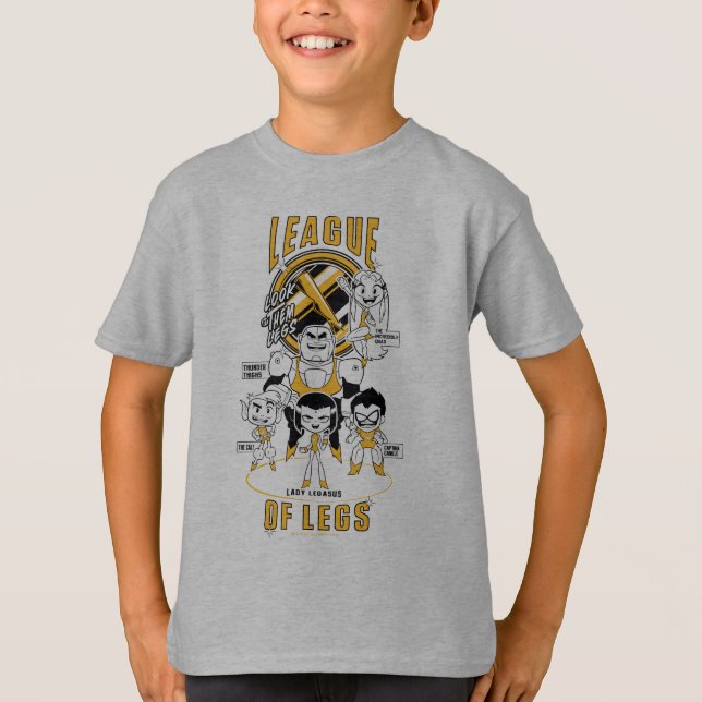 T-shirts Teen Titans Go! | Liga das Pernas (Frente)