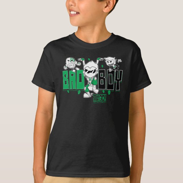 T-shirts Teen Titans Go! | Robin, Cyborg e BB "Bad Boy" (Frente)