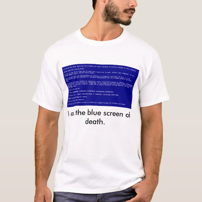 T-shirts Tela azul da morte (Frente)