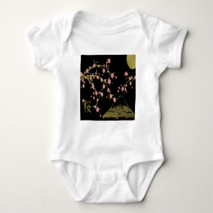 T-shirts Tela Japonesa Rosa Sakura Dourado Preto