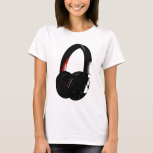 T-shirts Telefone de Cabeça de Pop de Fone de Ouvido