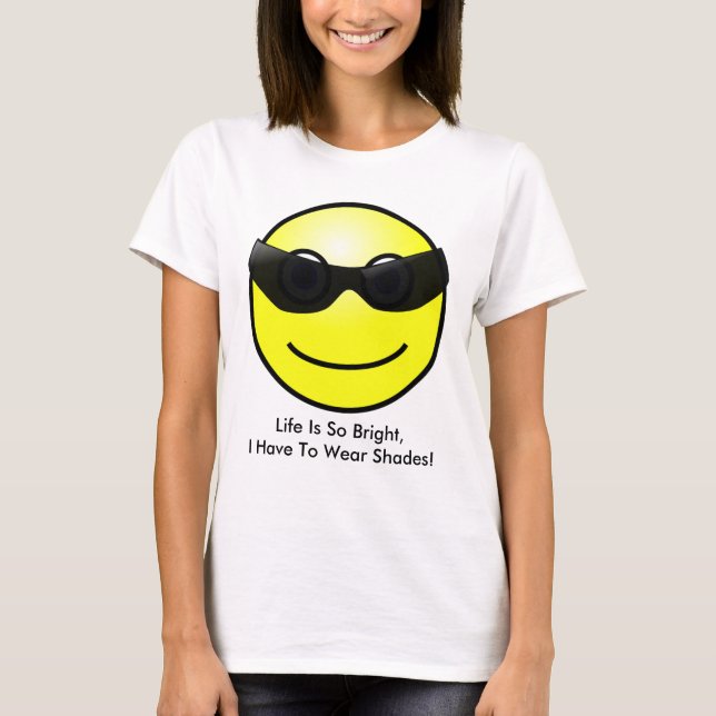 T-shirts Têm de Usar Óculos de Sol Rosto Feminino (Frente)
