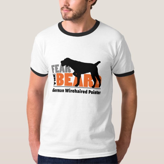 T-shirts Tema a barba - ponteiro Wirehaired alemão (Frente)