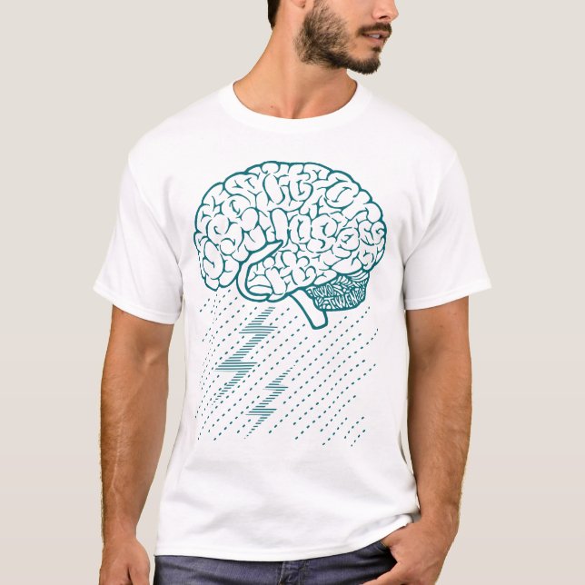 T-shirts Tempestade cerebral (Teal) (Frente)