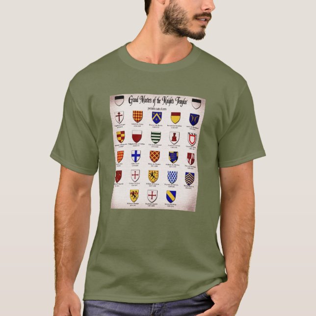T-shirts Templar Master Heraldry (Frente)