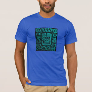 T-shirts Templo asteca dos homens que cinzela o design da