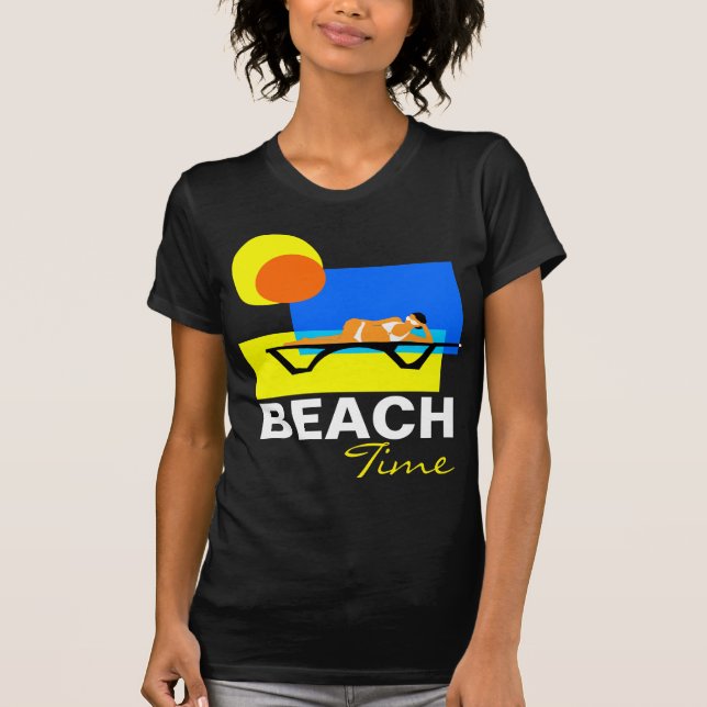 T-shirts Tempo de praia personalizável (Frente)