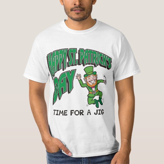 T-shirts Tempo do dia de St Patrick feliz para um gabarito (Frente)