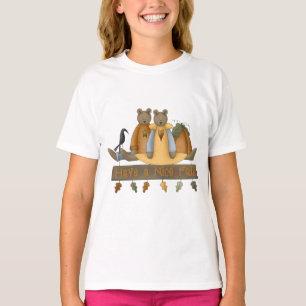 T-shirts "Tenha uma queda legal" Outono Teddy Bears Kid Rin