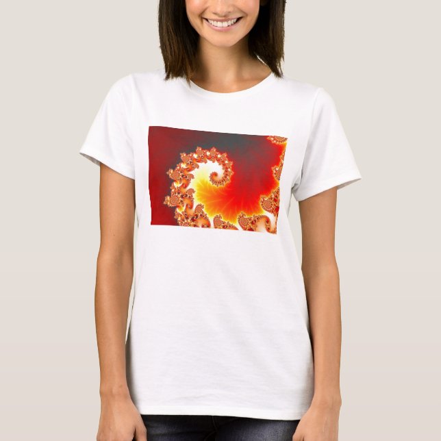 T-shirts Tentáculo flamejante - arte do Fractal (Frente)