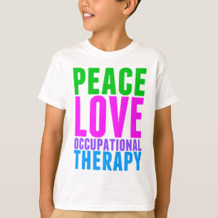 T-shirts Terapia Ocupacional de Paz e Amor