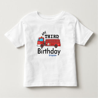 T-shirts Terceiro Firetruck Grayson do aniversário