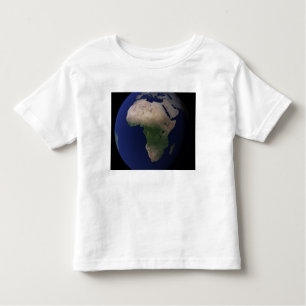 T-shirts Terra cheio mostrando África, Europa e Oriente Méd