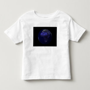 T-shirts Terra completa na noite que mostra África e Europ