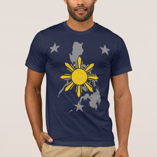T-shirts Terra filipino da estrela de Sun (Frente)