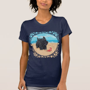 T-shirts Terrier Escocês Brincalhão na Praia