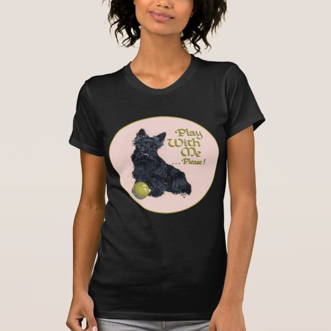 T-shirts Terrier Escocês Brinque Comigo! (Frente)