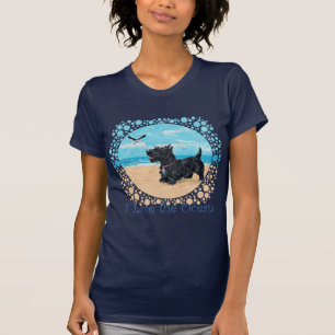 T-shirts Terrier Escocês Simpático na Praia