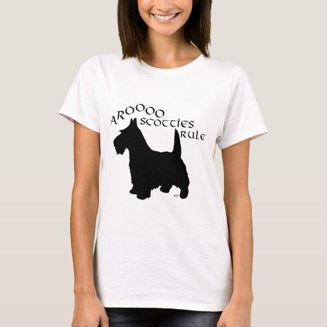 T-shirts Terrier Silhouette escocês (Frente)