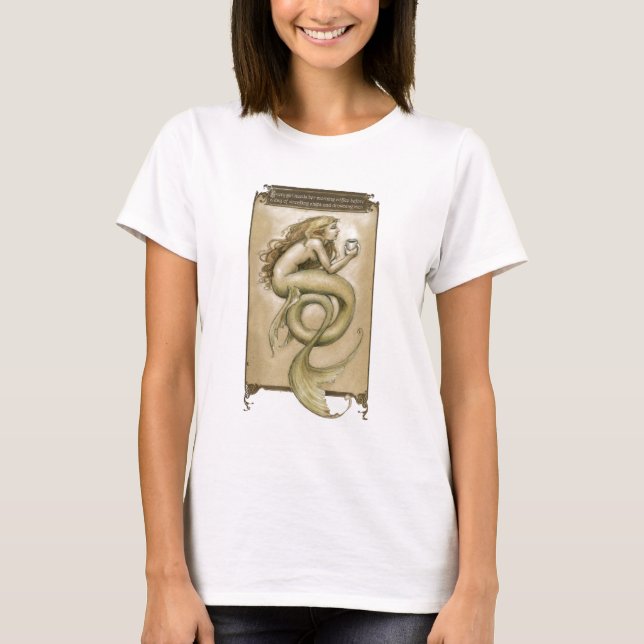 T-shirts Teshirt da sereia do café (Frente)