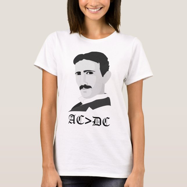 T-shirts Tesla AC>DC (Frente)