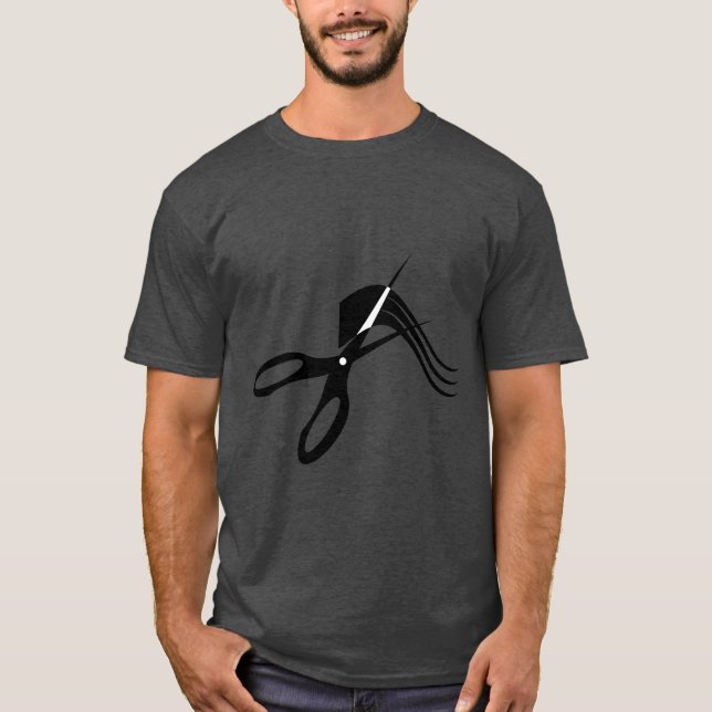 T-shirts Tesouras do barbeiro - cabeleireiro (Frente)