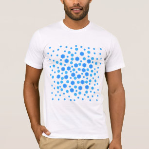 T-shirts Teste padrão azul dos hexágonos