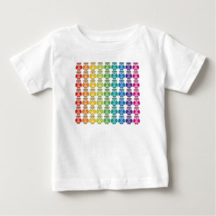T-shirts Teste padrão bonito por muito tempo Sleeved da