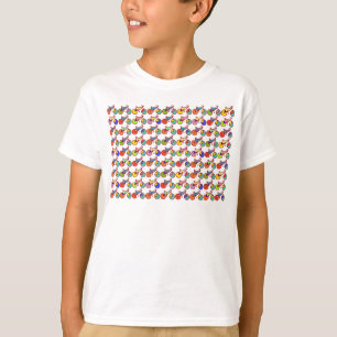 T-shirts teste padrão colorido das bicicletas