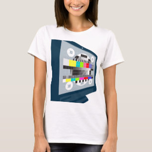 T-shirts Teste padrão de teste da televisão da tevê do