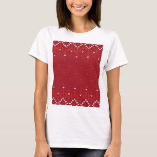 T-shirts Teste padrão feito malha do Natal abstrato magent