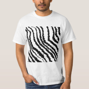 T-shirts Teste padrão preto do impressão da zebra
