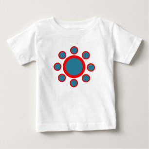 T-shirts teste padrão vermelho e azul do henna do círculo
