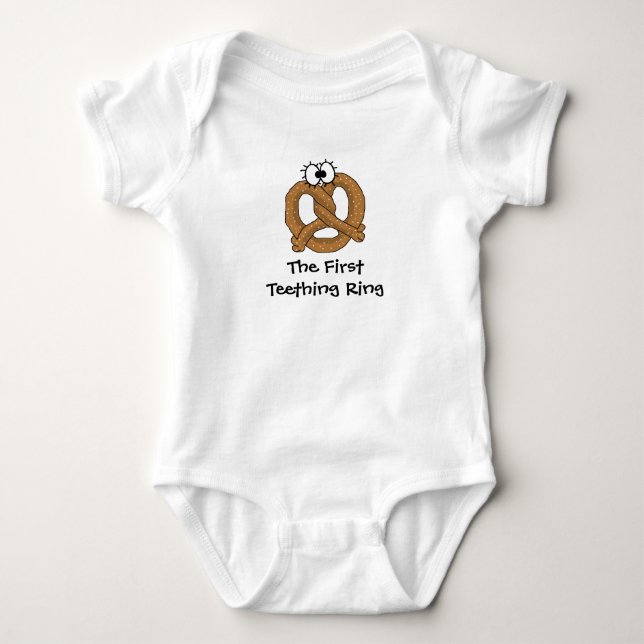 T-shirts Tething Ring Engraçado Pretzel Baby Shirt (Frente)