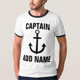T-shirts Teto de Âncora de Nome do Capitão de Barco Persona