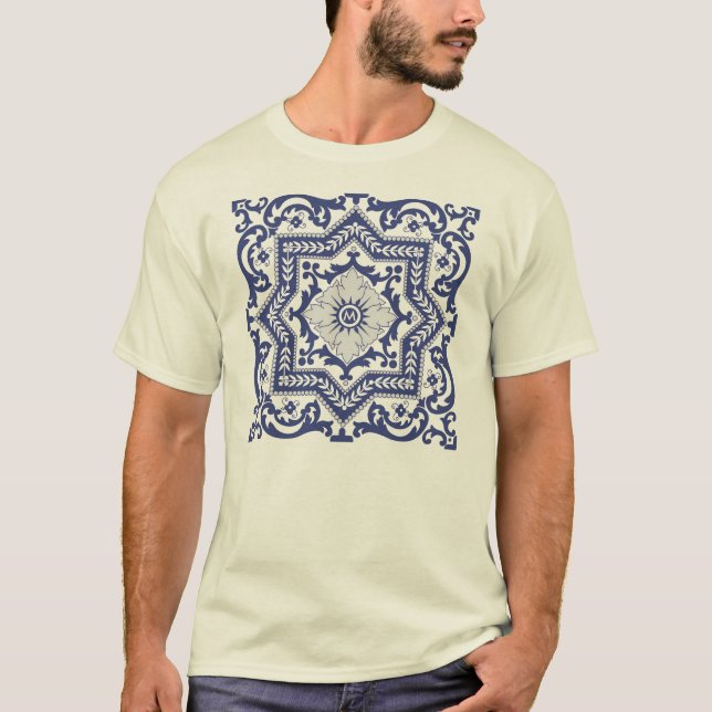 T-shirts Teto do estilo Azulejo Monograma Transparente (Frente)