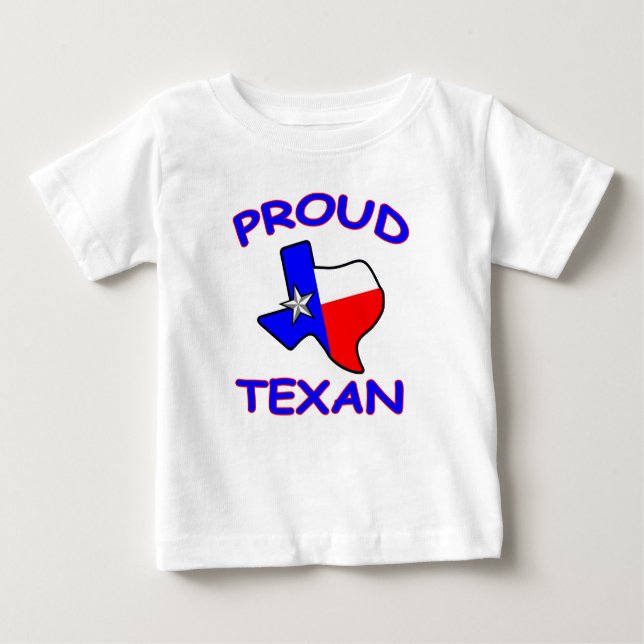 T-shirts Texan orgulhoso do bebê de Texas (Frente)
