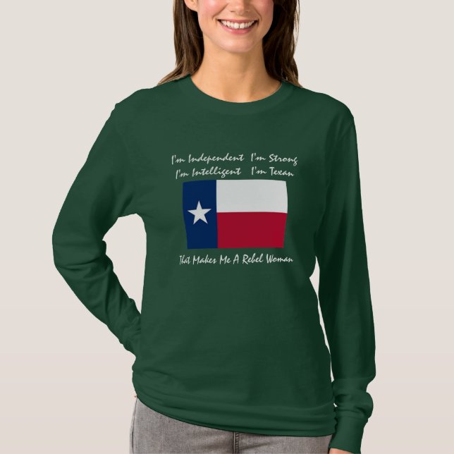 T-shirts texas-bandeira, eu sou independente mim sou (Frente)