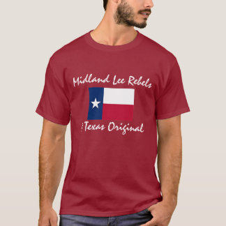 T-shirts texas-bandeira, rebeldes de Lee do Midland, um