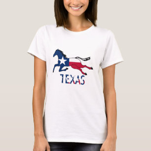 T-shirts Texas Flag Horse Running E Texas Letters
