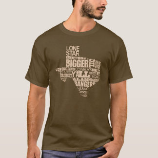 T-shirts Texas orgulhoso - forma de Texas (gráfico claro)